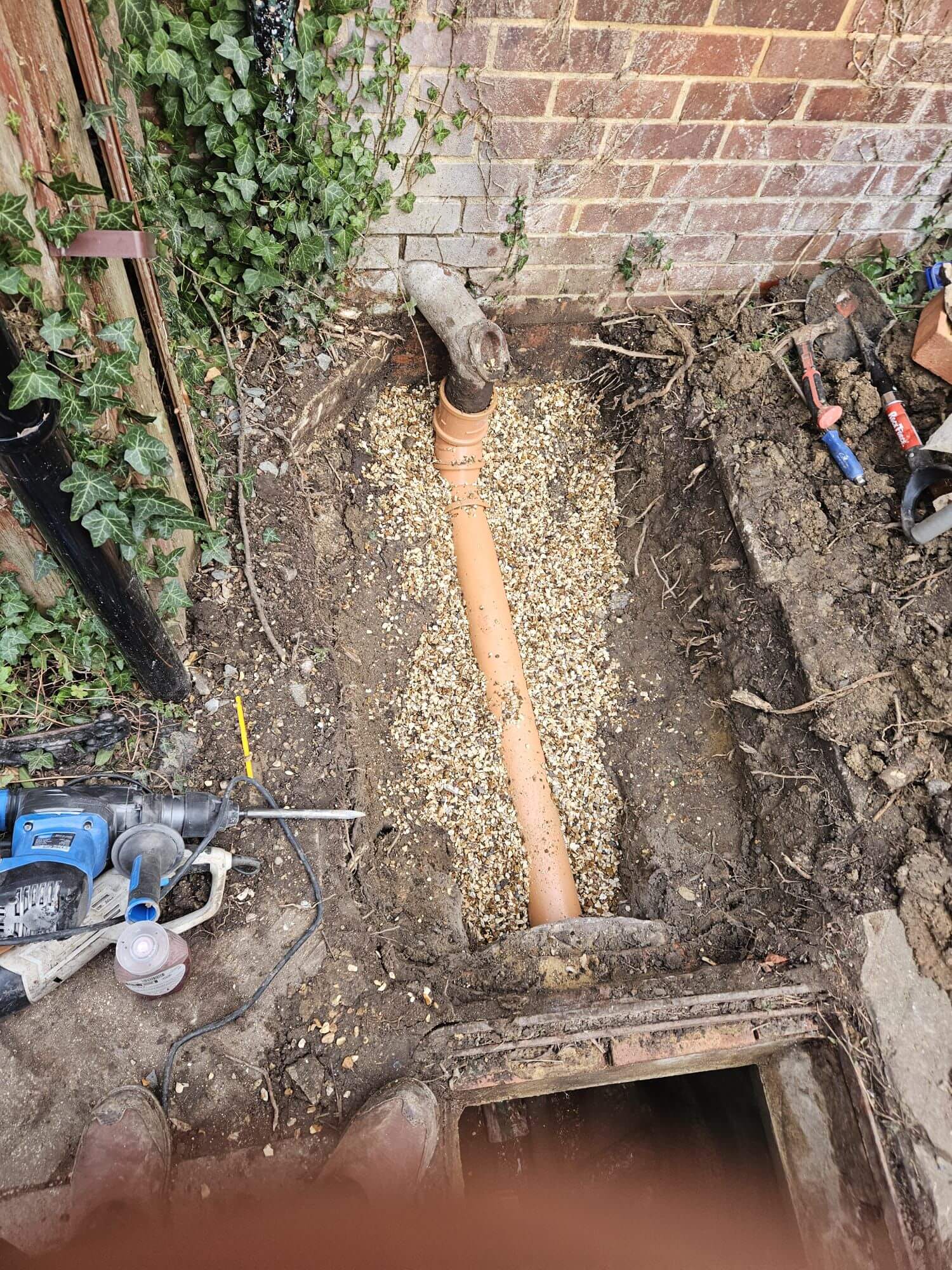 drainage pipe replaced