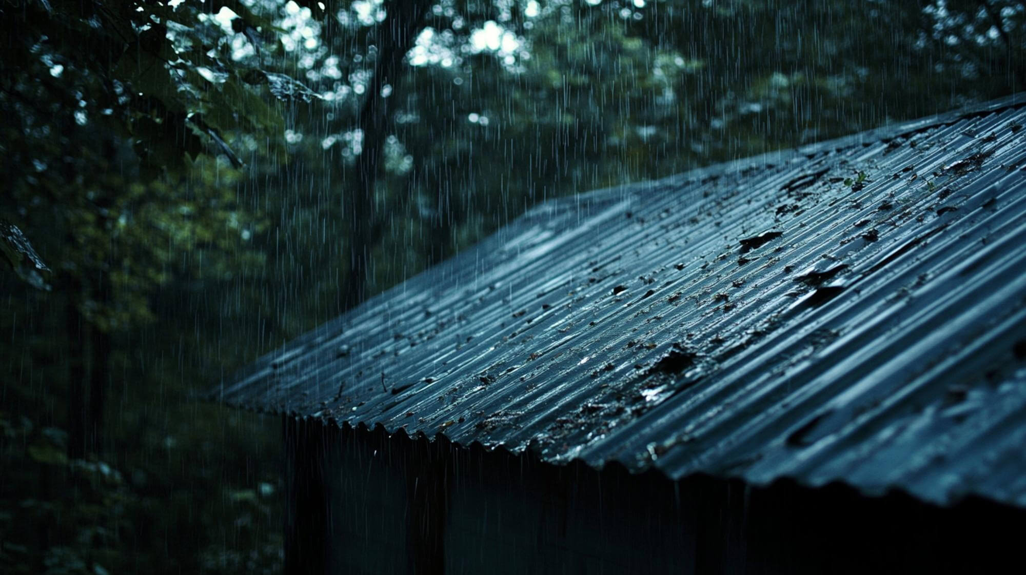 Rain falling on Roof