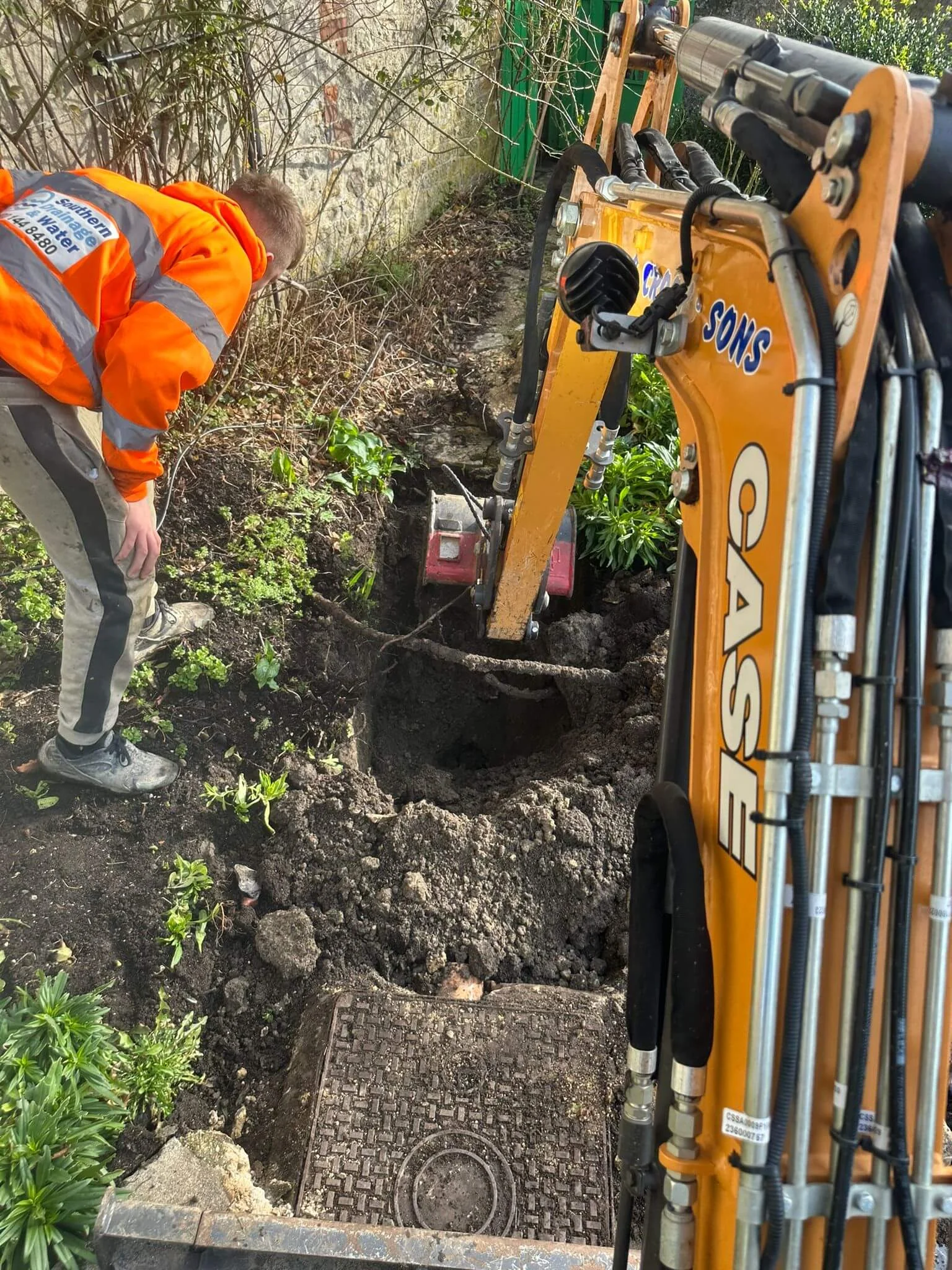 excavating for drains